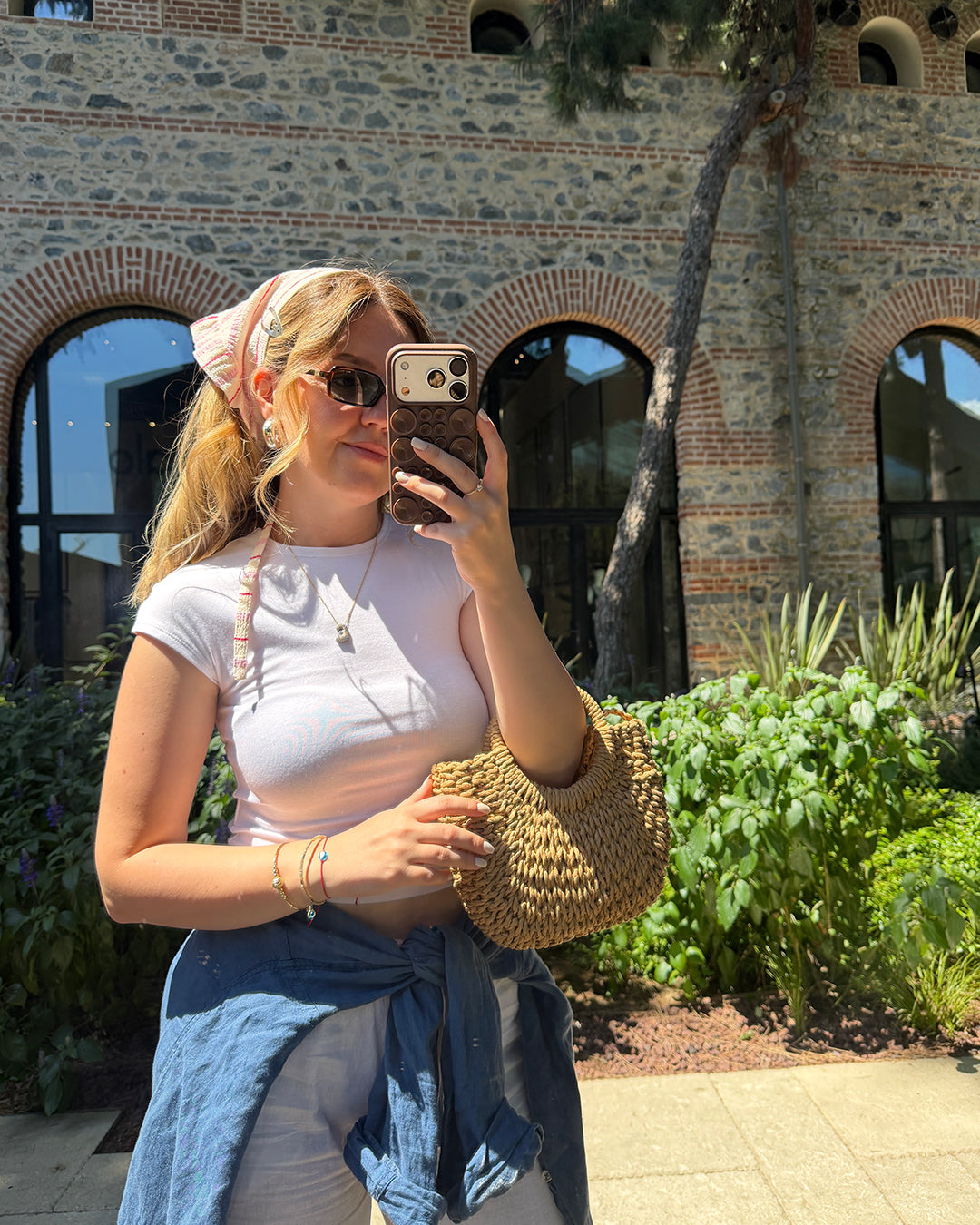 Rosé Stripe Bandana