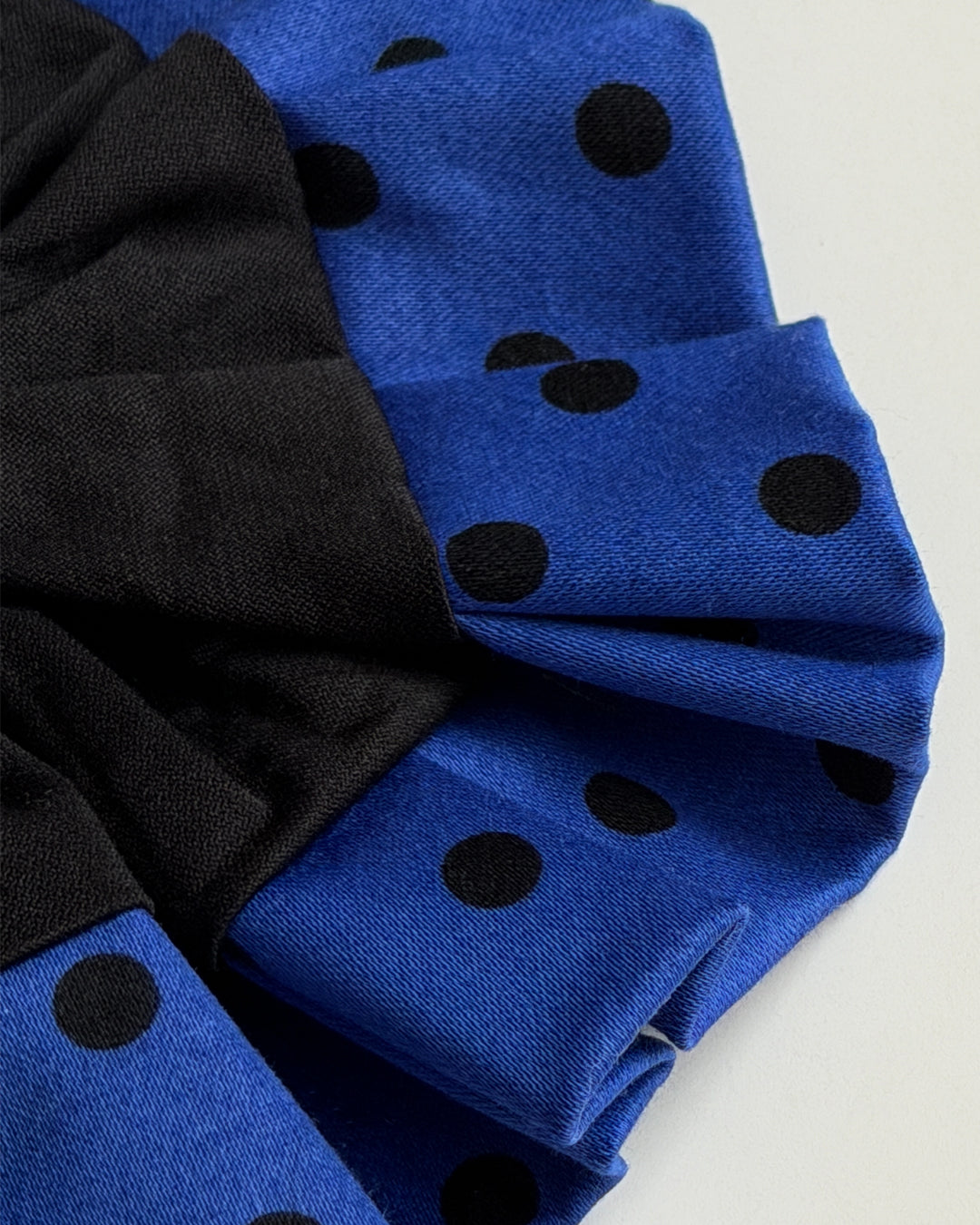 Cobalt Polka Bloom Scrunchie