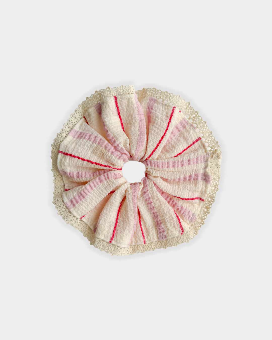 Strawberry Cream Lace Scrunchie