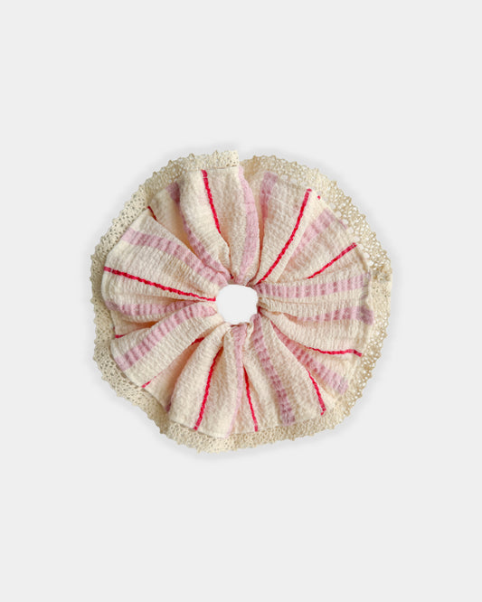 Strawberry Cream Lace Scrunchie