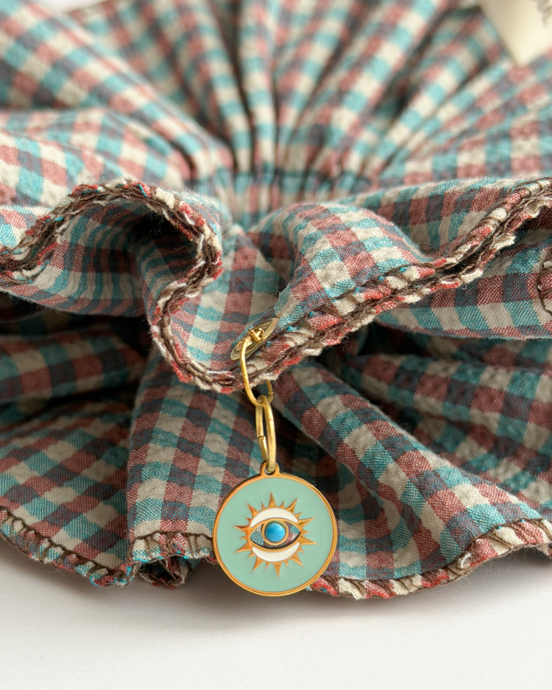 Aegean Check Scrunchie