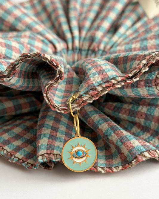 Aegean Check Scrunchie