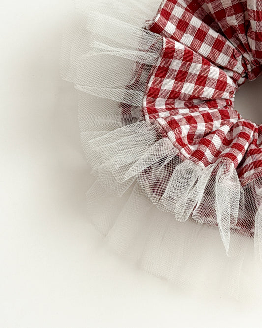 Cherry Tulle Scrunchie